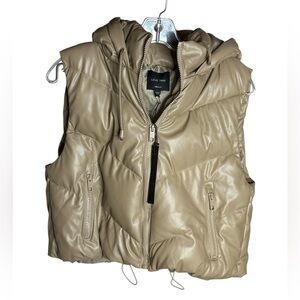 Love Tree Women's Beige Hooded Vest